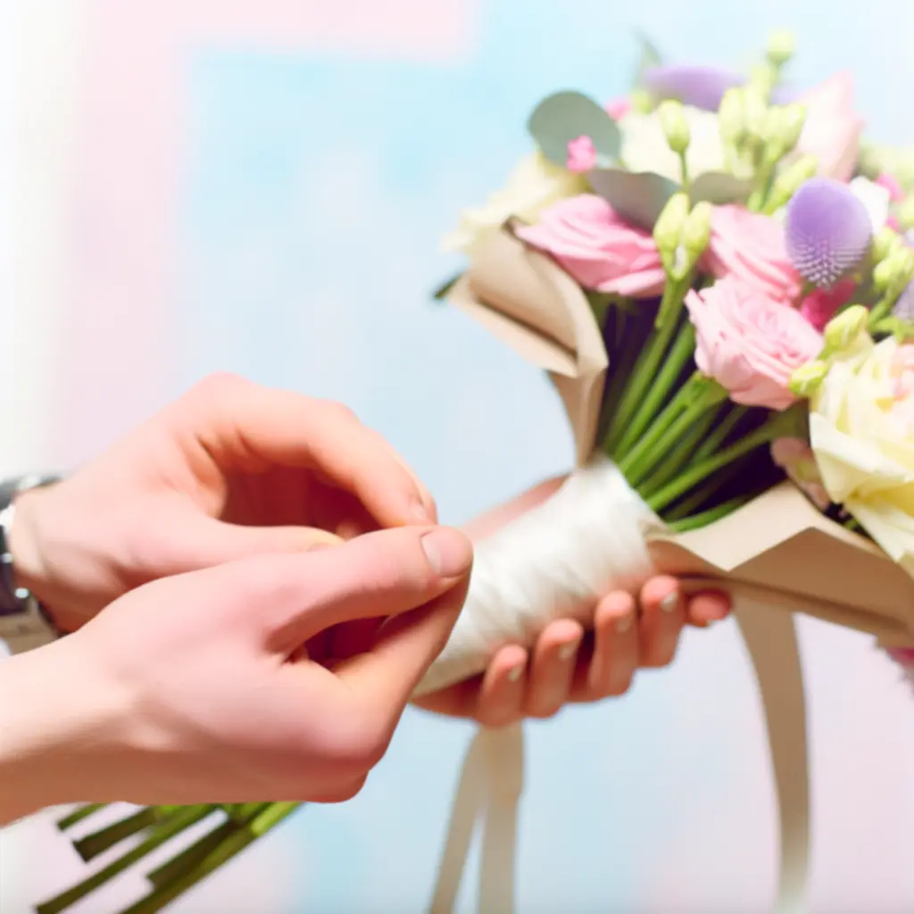 Közelkép egy elegáns virágcsokorról, életstílus fotón, modern enteriőrben.