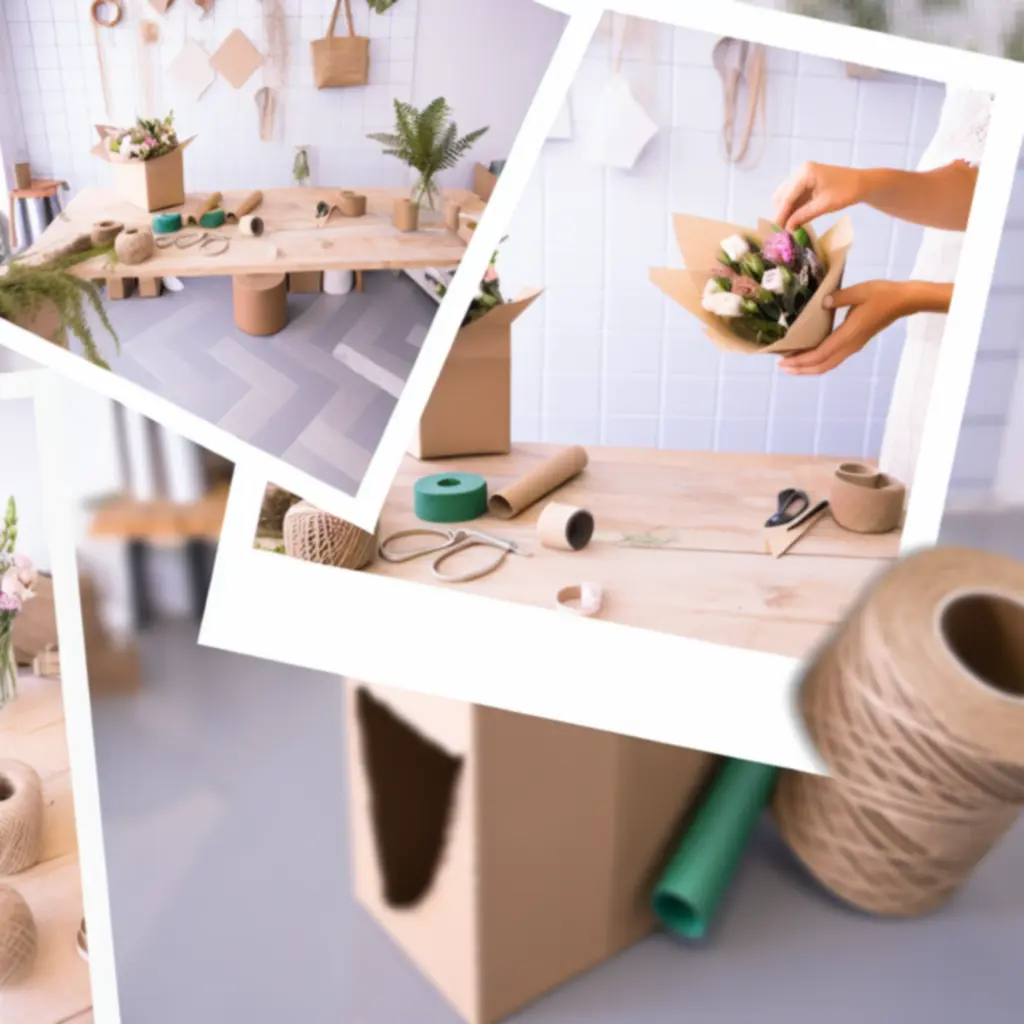 Virágbolt, ahol környezetbarát csomagolásba készítik a virágcsokrokat.