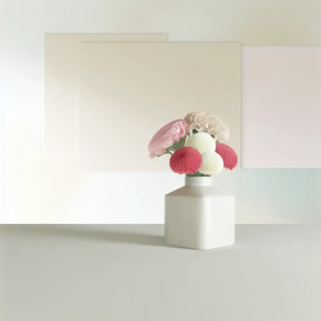 Igényes, szezonális virágkompozíció pasztell színekben